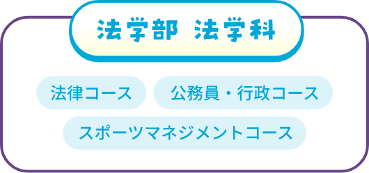 法学部法学科 法律コース・公務員、行政コース・スポーツマネジメントコース